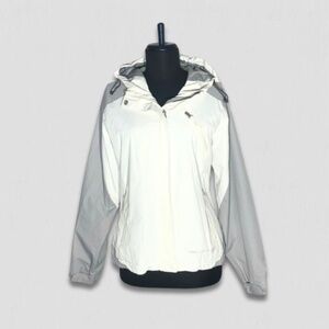 Free Country Athletx Series Windbreaker Jacket Hooded White/Gray sz M